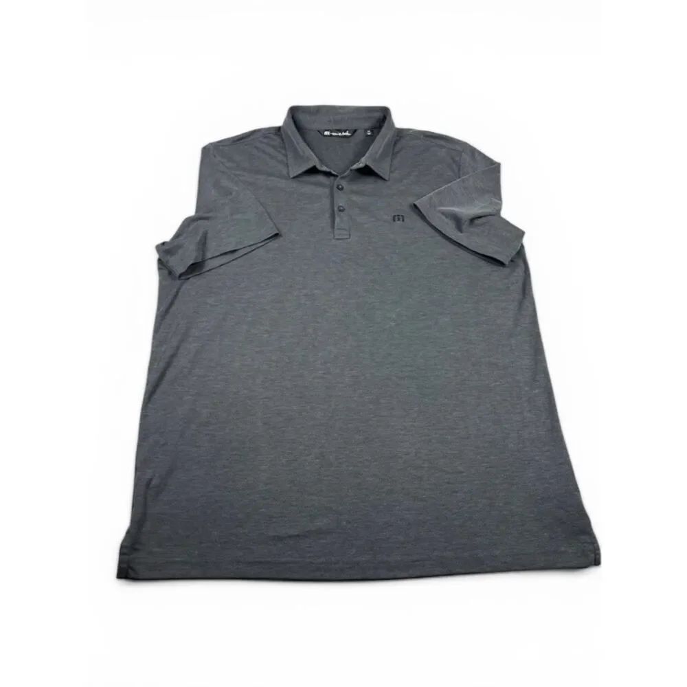 Travis Mathew Mens Polo Shirt Gray Short Sleeve Performance Golf Breathable XXL